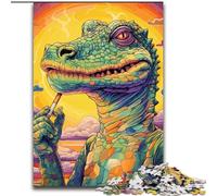 Puzzle da 1000 pezzi con coccodrillo del Nilo psichedelico, puzzle impegnativo, dimensioni 26x38cm, decorazione fai da te, sfida mentale, per adulti, famiglia, regalo di Natale