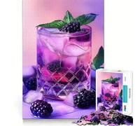 Puzzle da 1000 pezzi con cocktail di more viola per adulti, un rompicapo che stimola la mente e permette di assemblare le immagini con calma, un regalo perfetto (38x52cm)