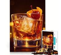 Puzzle da 1000 pezzi con cocktail vecchio stile per adolescenti, gioco cognitivo, passatempo rilassante, bordo premium, lista dei desideri di Babbo Natale (38x26cm)