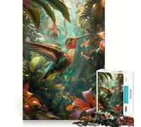 Puzzle da 1000 pezzi con colibrì tropicale, incastro perfetto, gioco di abilità e sfida mentale, ideale per il tempo libero, regalo di compleanno (38x52cm)
