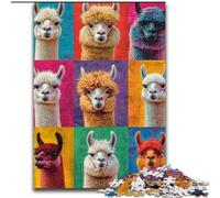 Puzzle da 1000 pezzi con collage di alpaca, per adulti, ideale per decorare casa e ufficio, regalo perfetto per il compleanno (dimensioni 50x75cm)