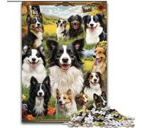 Puzzle da 1000 pezzi con collage di Border Collie, per adulti, ideale per decorare casa e ufficio, regalo perfetto per il compleanno (dimensioni 50x75cm)