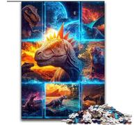 Puzzle da 1000 pezzi con collage di dinosauri, ideale per adulti, ideale per decorare casa e ufficio, regalo perfetto per il compleanno (dimensioni 26x38cm)