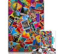 Puzzle da 1000 pezzi con collage di francobolli di Parigi, per regali per adolescenti, per giochi educativi, giocattoli, decorazioni per la casa e regali unici, 38x26cm