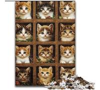 Puzzle da 1000 pezzi con collage di gattini, ideale per adulti, ideale per decorare casa e ufficio, regalo perfetto per il compleanno (dimensioni 26x38cm)
