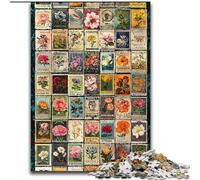 Puzzle da 1000 pezzi con collage di piante e fiori per adulti e adolescenti, adatto dai 14 anni in su, idee regalo per migliorare la memoria (26x38cm)