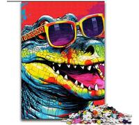 Puzzle da 1000 pezzi con coloratissimi coccodrilli del Nilo. Puzzle impegnativi per il divertimento in famiglia, perfetti per le vacanze e le serate di gioco interattive (dimensioni 26x38cm).