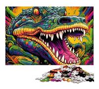 Puzzle da 1000 pezzi con coloratissimi coccodrilli del Nilo, puzzle in cartone per adulti, rompicapo fai da te stimolante, gioco perfetto per famiglie o regalo decorativo 26X38CM/10,23x14,96 pollici