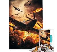 Puzzle da 1000 pezzi con combattimento aereo della Seconda Guerra Mondiale Divertimento a casa decorazione artistica per la casa giocattolo per ragazzi dai 14 anni in su (38x52cm)