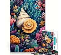 Puzzle da 1000 pezzi con conchiglie e barriera corallina per adulti, ideale per migliorare la memoria e alleviare l'ansia, con bordi netti, perfetto come decorazione da parete (38x52cm)