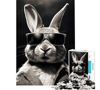 Puzzle da 1000 pezzi con conigli e occhiali da sole gioco educativo per sfide di gioco ottimo regalo e giocattolo per passare il tempo durante le vacanze (dimensioni 50x75cm)