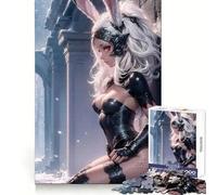 Puzzle da 1000 pezzi con coniglietta anime per adulti, stimolante per le capacità cognitive, ideale per il relax e il divertimento, con chiusura a incastro, perfetto come regalo di Natale (38x52cm)