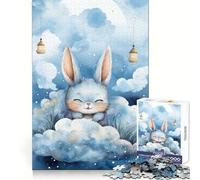 Puzzle da 1000 pezzi con coniglietto e ragazzi, stimolante per lo sviluppo cognitivo, rilassante e piacevole, con chiusura a scatto, ideale come regalo di Natale (50x75cm)