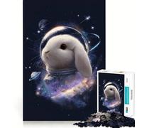 Puzzle da 1000 pezzi con coniglio astronauta nello spazio,taglio preciso,rompicapo,regalo,divertimento per il tempo libero,decorazione natalizia da appendere al muro (38x52cm)