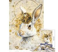 Puzzle da 1000 pezzi con coniglio steampunk rompicapo per adulti difficile ideale come regalo per tutta la famiglia (dimensioni 38x26cm)