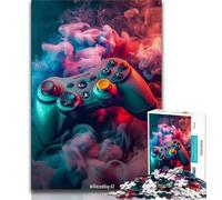 Puzzle da 1000 pezzi con controller di gioco per adolescenti, antistress per ammazzare il tempo durante le vacanze, con poster abbinato e foglio di quiz (75x50cm)
