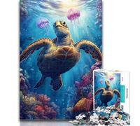 Puzzle da 1000 pezzi con coppia di delfini, puzzle per adulti da 1000 pezzi, Relax Games è l'ideale come regalo per tutta la famiglia, 26x38cm