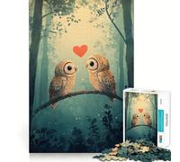 Puzzle da 1000 pezzi con coppia di gufi innamorati, ideale per ragazzi, stimolante per la mente e per tutta la famiglia Bordo preciso Regalo memorabile (50x75cm)