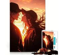Puzzle da 1000 pezzi con coppia di innamorati in stile anime,gioco creativo che stimola la mente Componenti robusti e facili da tagliare,ideale per i viaggi Gioco di logica e regalo perfetto (38x52cm)