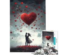Puzzle da 1000 pezzi con coppia e palloncino a forma di cuore gioco divertente che stimola l'intelligenza e crea dipendenza donne e uomini divertente e spiritoso (dimensioni 38x52cm)