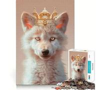 Puzzle da 1000 pezzi con corona del Re Lupo,gioco di logica e pensiero creativo,taglio esperto,lavorazione artigianale,momento di tranquillità,esercizio mentale da fare a casa (50x75cm)