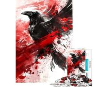 Puzzle da 1000 pezzi con corvo e vichinghi ideale per adulti gioco rompicapo per la mente perfetto per le vacanze o per passare il tempo in casa ideale per compleanni e Natale (dimensioni 38x26cm)