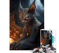 Puzzle da 1000 pezzi con creature fantastiche feline Giocattolo avvincente per coltivare la pazienza rilassante e educativo ideale come regalo di Babbo Natale segreto (dimensioni 50x75cm)