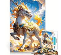 Puzzle da 1000 pezzi con creature mitologiche asiatiche per adolescenti, ideale per migliorare la memoria, hobby rilassante, bordi precisi, regalo di compleanno (38x52cm)