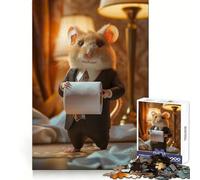 Puzzle da 1000 pezzi con criceto e carta igienica, ideale per adolescenti, gioco di pensiero e divertimento condiviso, bordi precisi, articolo con desiderio di Babbo Natale 38x52cm