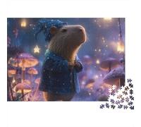 Puzzle da 1000 pezzi con criceto nella foresta notturna, gioco educativo per adulti, bellissima decorazione, sfida di alta difficoltà, regalo di compleanno. 38x26cm/1000pcs