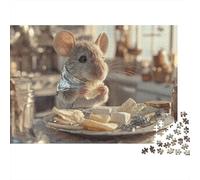 Puzzle da 1000 pezzi con criceto, topo in cucina con pane, gioco educativo per adulti, bella decorazione, difficile, stimolante, regalo di compleanno. 38x26cm/1000pcs
