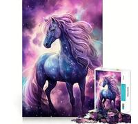 Puzzle da 1000 pezzi con criniera lunga e cavallo spaziale per adolescenti, stimola la memoria, favorisce la calma e la tranquillità, con taglio di alta qualità, un regalo speciale (38x52cm)