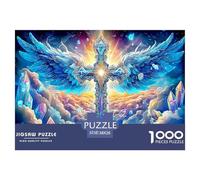 Puzzle da 1000 pezzi con croce d'angelo per decorazioni murali - Croce (ali del cielo cosmico) pollici Adatto per la decompressione e decorazioni murali per adulti 38x26 cm/1000 pezzi