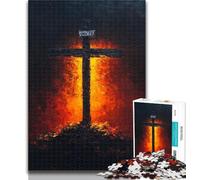 Puzzle da 1000 pezzi con croce dipinta, per adulti e adolescenti, giocattoli, giochi educativi, decorazioni e regali unici per la casa, antistress, 26x38cm