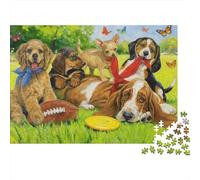 Puzzle da 1000 pezzi con cuccioli che mangiano snack | Cuccioli carini | Pezzi resistenti e duraturi | Cartone riciclato | Per donne e uomini | Regalo per adulti 52x38cm