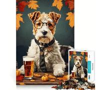 Puzzle da 1000 pezzi con cuccioli di Fox Terrier a pelo duro per adulti,gioco per migliorare la memoria,taglio di qualità professionale,attività di gruppo emozionante (38x52cm)