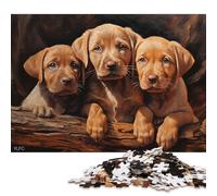 Puzzle da 1000 pezzi con cuccioli di labrador rosso volpe, puzzle in legno per adulti e adolescenti, compiti di pensiero per adulti, 1000 pezzi (75 x 50 cm)