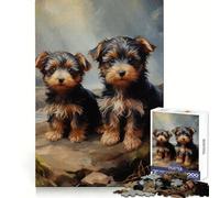 Puzzle da 1000 pezzi con cuccioli di Yorkshire Terrier per adulti Puzzle stimolante per la mente, per un divertimento tranquillo Bordi lisci Regalo perfetto (38x52cm)