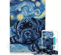 Puzzle da 1000 pezzi con cucciolo di Cane Corso addormentato,perfetto per un gioco che stimola la mente e favorisce il riposo,ideale per decorazioni natalizie da parete (38x52cm)