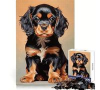 Puzzle da 1000 pezzi con cucciolo di Cavalier King Charles Spaniel nero e marrone,ideale per ragazzi,attività divertente e rilassante che stimola l'intelletto Bordi precisi Un regalo perfetto