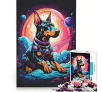 Puzzle da 1000 pezzi con cucciolo di Doberman giochi per famiglie regalo di compleanno con poster abbinato e foglio di curiosità 38x52cm