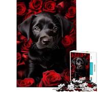 Puzzle da 1000 pezzi con cucciolo di Labrador tra le rose Un gioco avvincente per coltivare la pazienza Divertente e perfetto come regalo di compleanno (dimensioni 38x52cm)