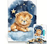 Puzzle da 1000 pezzi con cucciolo di leone,incastro preciso,gioco di logica e pensiero,momento di relax,regalo di Natale (50x75cm)