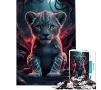Puzzle da 1000 pezzi con cucciolo di leone nella giungla attività divertenti da fare a casa gara di velocità manuale gioco educativo per ragazzi dai 14 anni in su (38x52cm)