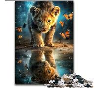Puzzle da 1000 pezzi con cucciolo di leone, puzzle riflessivo da 1000 pezzi, gioco interattivo per famiglie, rompicapo, giocattolo educativo (dimensioni 26x38cm)