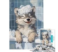 Puzzle da 1000 pezzi con cucciolo di lupo ideale per il bagnetto una sfida per stimolare l'intelligenza e creare dipendenza Gioco interattivo regalo di compleanno o regalo per il Secret Santa