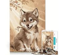 Puzzle da 1000 pezzi con cucciolo di lupo,taglio preciso,rompicapo,regalo divertente per il tempo libero,decorazione natalizia da appendere al muro (50x75cm)