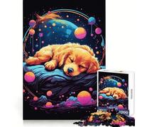 Puzzle da 1000 pezzi con cucciolo di retriever per un sonno ristoratore, ideale per ragazzi, un gioco di logica e svago, con taglio liscio e un regalo speciale (38x52cm)