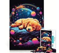Puzzle da 1000 pezzi con cucciolo di retriever per un sonno ristoratore, ideale per ragazzi, un gioco di logica e svago, con taglio liscio e un regalo speciale (38x52cm)