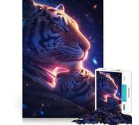 Puzzle da 1000 pezzi con cucciolo di tigre e mamma, ideale per adolescenti, rompicapo e attività per la casa, con taglio di alta qualità, perfetto come regalo di Babbo Natale 50x75cm
